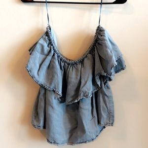 Blue off shoulder top